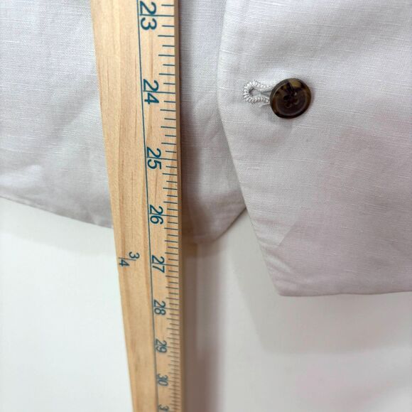 INC Womens Cotton Linen Vest XXL Biege Neutral V-Neck Button Waistcoat Retro NWT - Picture 3 of 9